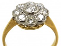 Edwardian 18ct Gold & Platinum, Diamond Cluster Ring