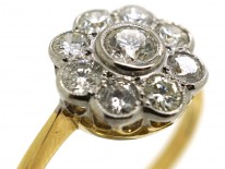 Edwardian 18ct Gold & Platinum, Diamond Cluster Ring
