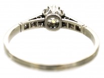 Platinum & Diamond Solitaire Ring With Diamond Shoulders