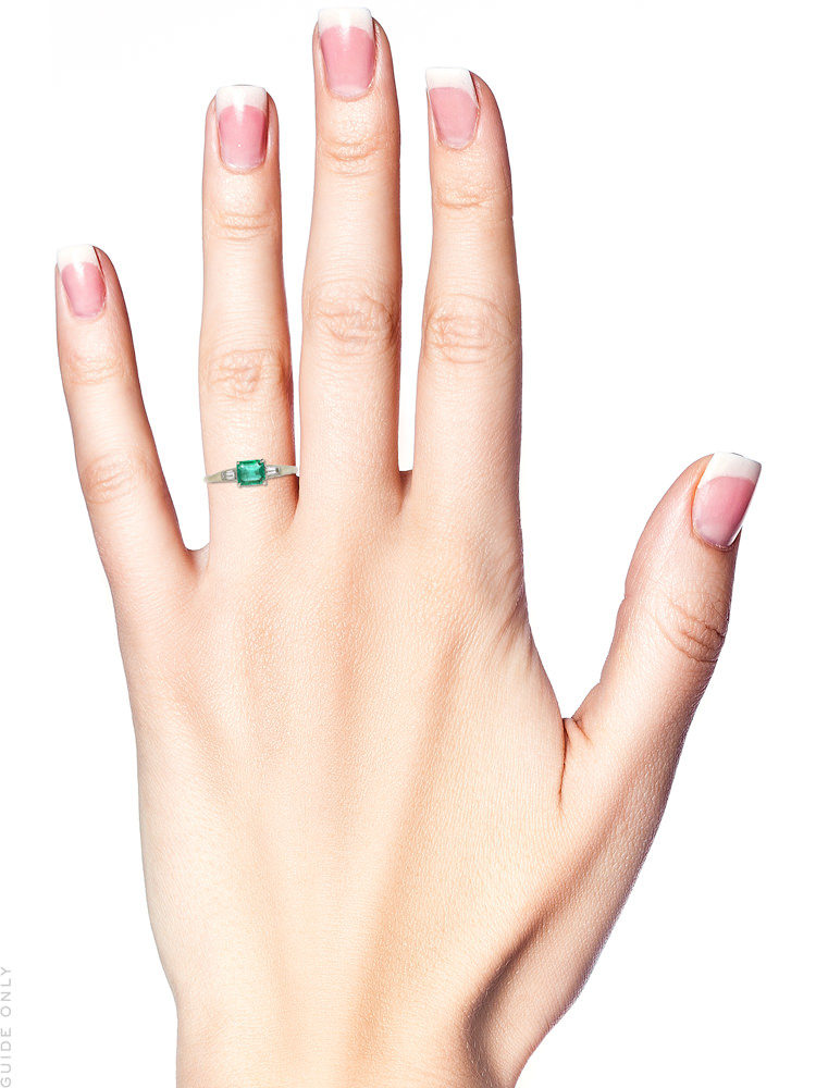 Platinum, Emerald & Diamond Ring