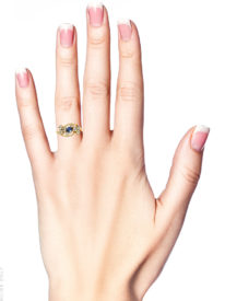 Edwardian 18ct Gold, Sapphire & Diamond Crossover Ring