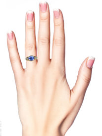 Georgian 18ct Gold, Sapphire & Rose Diamond Ring