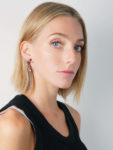 Edwardian 9ct Gold & Flat Cut Garnet Drop Earrings