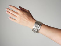 Victorian Wide Silver Engraved Buckle Bangle