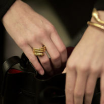 Victorian 18ct Gold Wide Snake Ring With Diamond Eyes