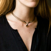 9ct Gold & Ruby Snake Necklace