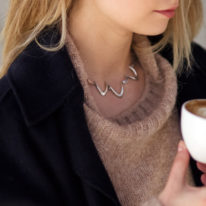 Silver Boomerang Link Collar by E Dragsted