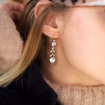 Georgian Silver & Gold, Paste Pear Shaped Drop Earrings
