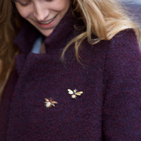 Edwardian 18ct Gold Bee Brooch Set With a Sapphire & Two Natural Pearls