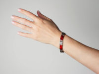 Silver Red & Back Enamel Bracelet by David Andersen