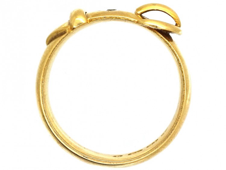 Victorian 18ct Gold & Diamond Buckle Ring