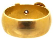 Victorian 18ct Gold & Diamond Buckle Ring