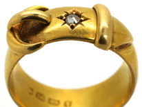 Victorian 18ct Gold & Diamond Buckle Ring