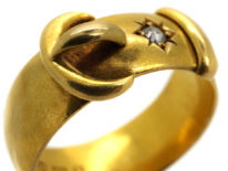 Victorian 18ct Gold & Diamond Buckle Ring