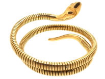 9ct Gold & Ruby Snake Bangle
