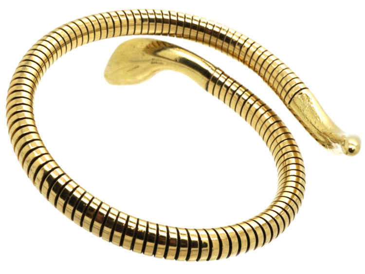 9ct Gold & Ruby Snake Bangle