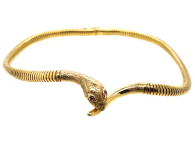 9ct Gold & Ruby Snake Necklace 9ct Gold & Ruby Snake Necklace