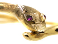 9ct Gold & Ruby Snake Necklace