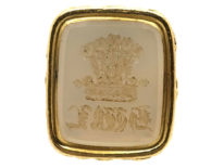 Georgian Gold Cased Seal with Chalcedony Intaglio Base