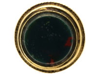 Georgian Gold Seal Set With Rose Diamonds & Rubies & a Bloodstone Base