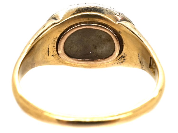 Georgian Diamond & Emerald Oval Cluster Ring