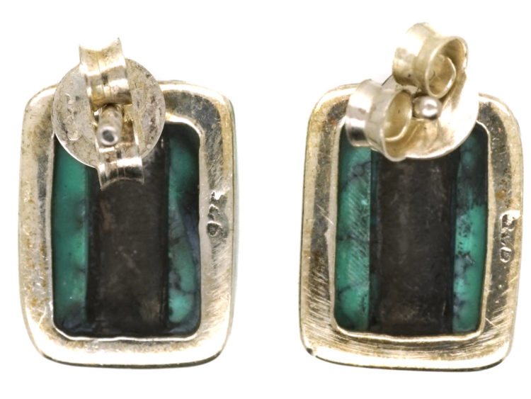 Silver Turquoise & Marcasite Earrings