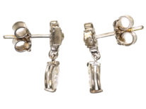 18ct White Gold Diamond Marquise Drop Earrings
