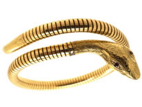 9ct Gold & Ruby Snake Bangle