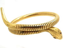 9ct Gold & Ruby Snake Bangle