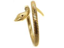 9ct Gold & Ruby Snake Bangle