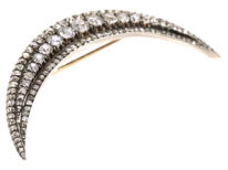 Victorian Diamond Crescent Brooch
