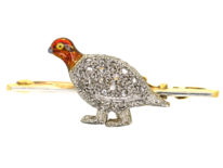 Edwardian Diamond & Enamel Brooch of a Grouse