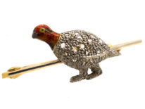 Edwardian Diamond & Enamel Brooch of a Grouse