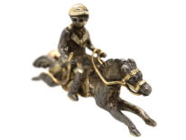 Victorian Silver & Gold Horse & Jockey Brooch