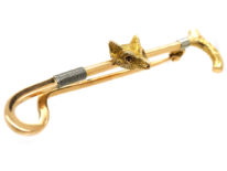 Edwardian 15ct Gold & Platinum Fox & Whip Brooch