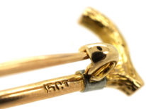Edwardian 15ct Gold & Platinum Fox & Whip Brooch
