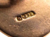 9ct Gold Engine Turned Design Oval Cufflinks