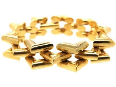 9ct Gold Retro Zig Zag Bracelet