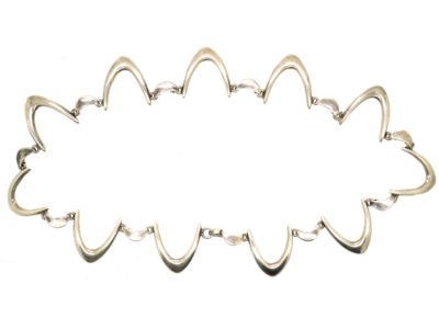 Silver Boomerang Link Collar by E Dragsted