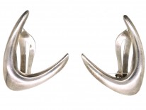 Silver Boomerang Earrings by Ernst Dragsted
