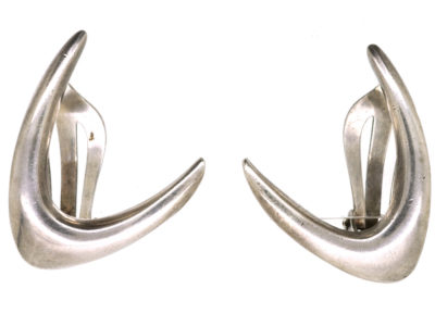 Silver Boomerang Earrings by Ernst Dragsted