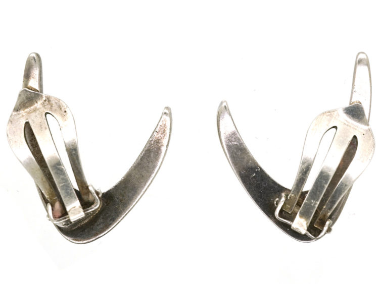 Silver Boomerang Earrings by Ernst Dragsted