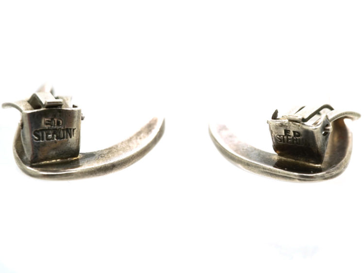Silver Boomerang Earrings by Ernst Dragsted