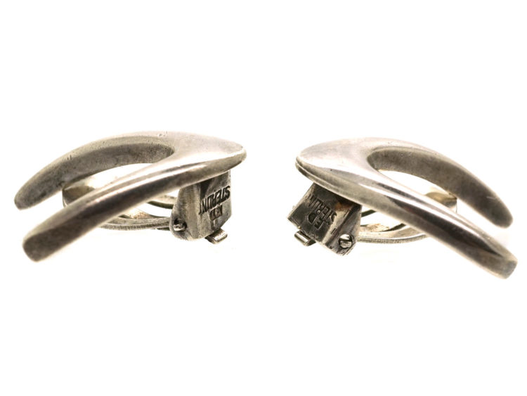 Silver Boomerang Earrings by Ernst Dragsted