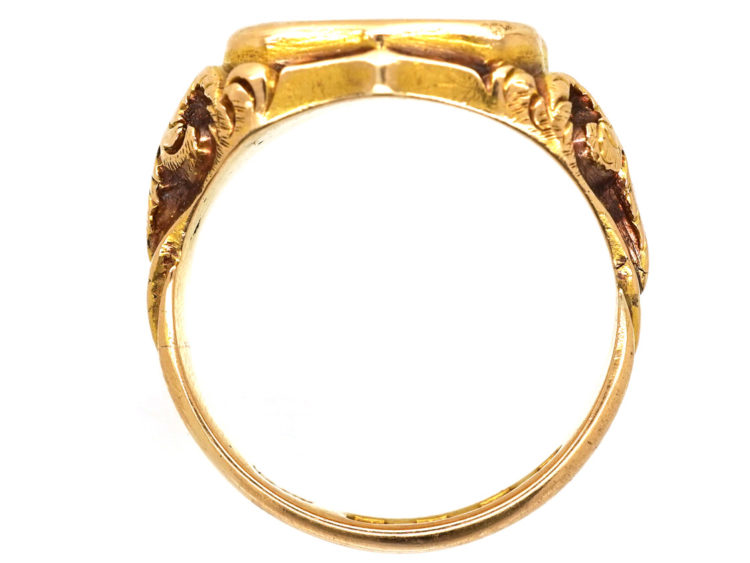 Victorian 18ct Gold Signet Ring With Lion Intaglio