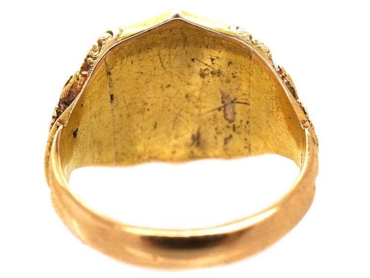 Victorian 18ct Gold Signet Ring With Lion Intaglio