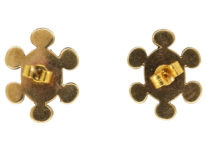 Edwardian Gold & Turquoise Cluster Earrings