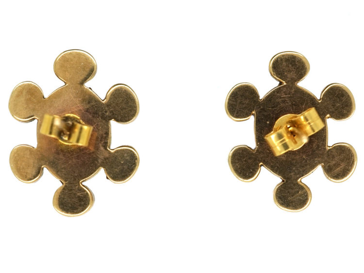 Edwardian Gold & Turquoise Cluster Earrings