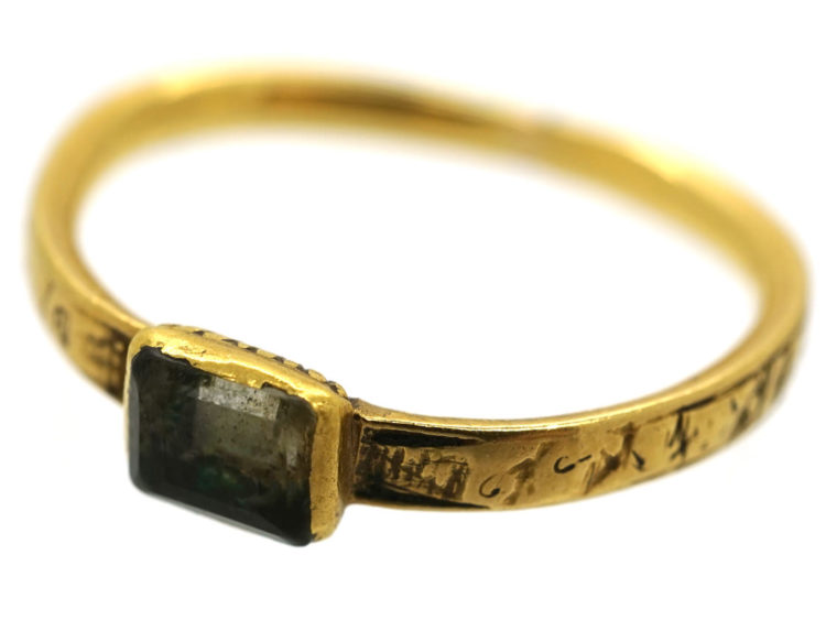 Georgian 18ct Gold Mourning Ring Dated 1727