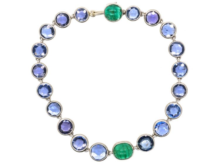 Edwardian Platinum, Sapphire & Emerald Bracelet